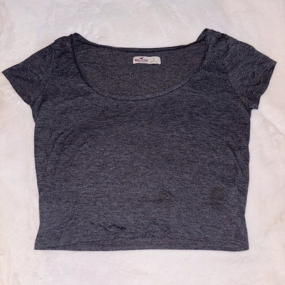 Heather Dark Grey Cropped T-shirt